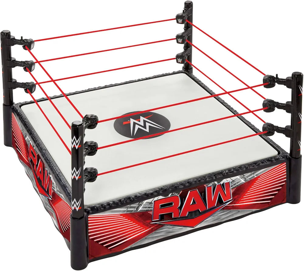Customizable WWE Professional Wrestling Ring Playset with RAW & Main Event Decals