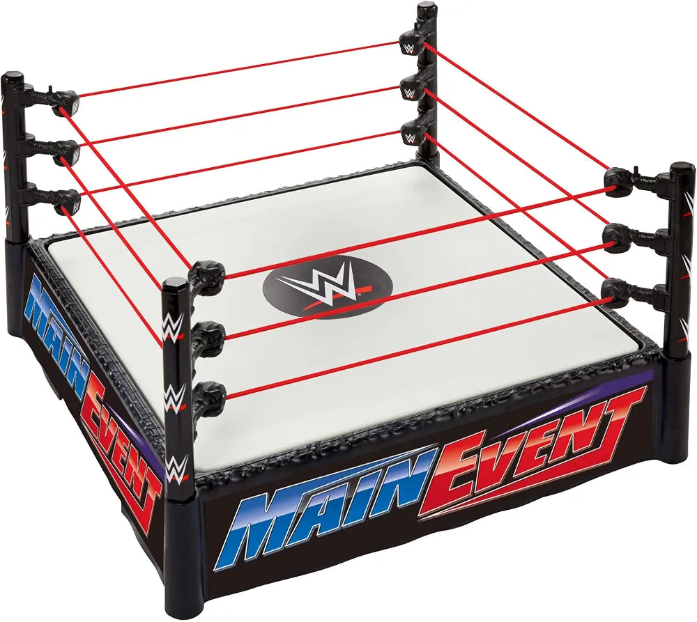 Customizable WWE Professional Wrestling Ring Playset with RAW & Main Event Decals